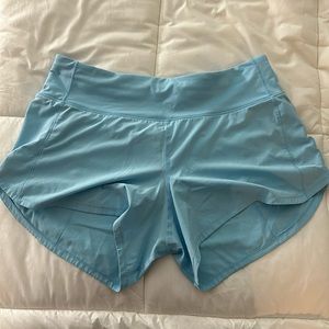 Lululemon 4” Light Blue Speed up shorts size 8